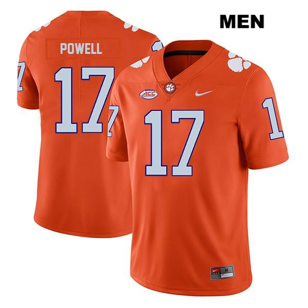 Men's Clemson Tigers #17 Cornell Powell Stitched Orange Legend Authentic Nike NCAA College Football Jersey ORL2646RL